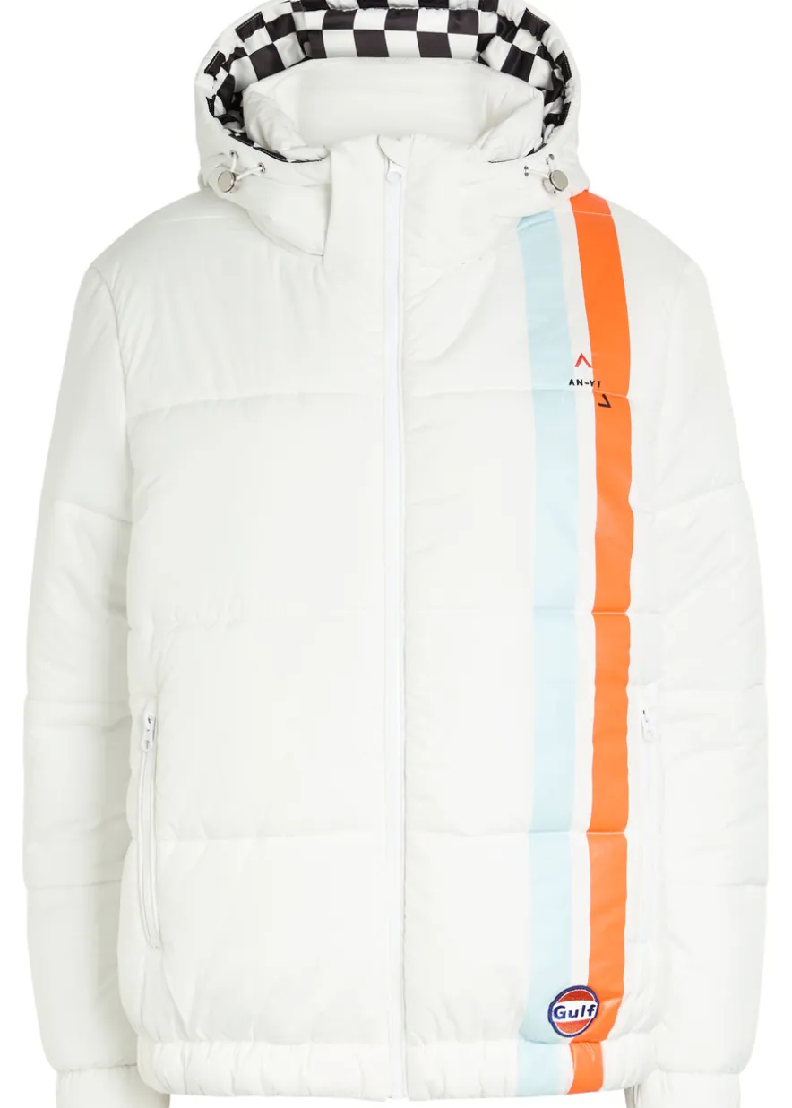 Riski logo-embroidered padded shell jacket