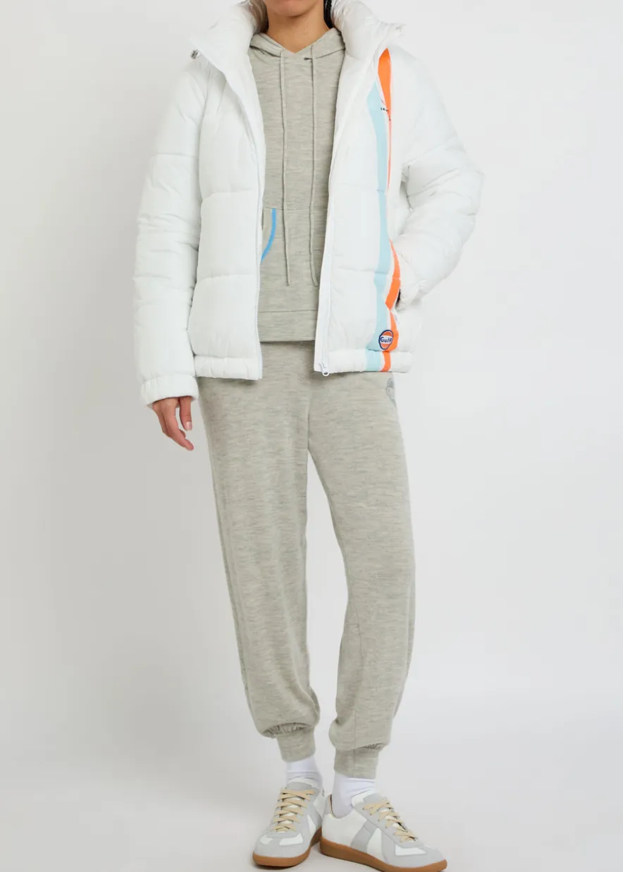 Riski logo-embroidered padded shell jacket