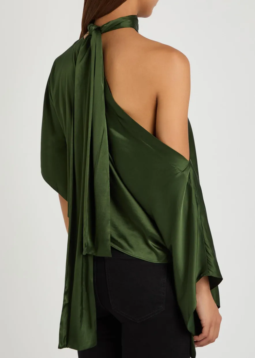 Rita draped asymmetric satin top
