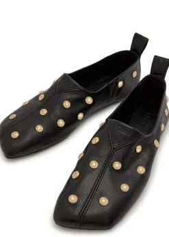 Rita stud-embellished leather ballet flats