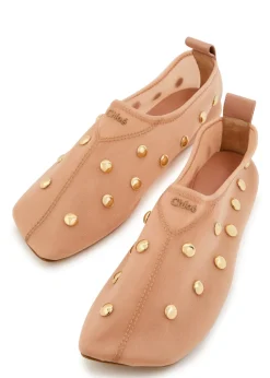 Rita stud-embellished mesh ballet flats
