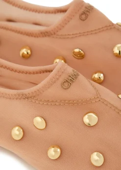 Rita stud-embellished mesh ballet flats