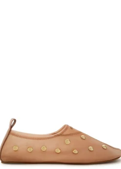 Rita stud-embellished mesh ballet flats