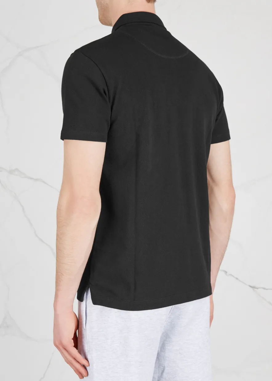 Riviera cotton-mesh polo shirt