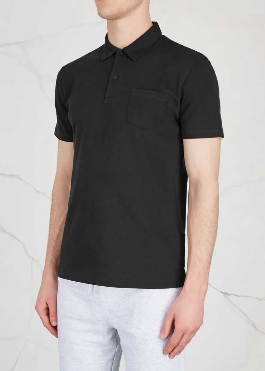 Riviera cotton-mesh polo shirt