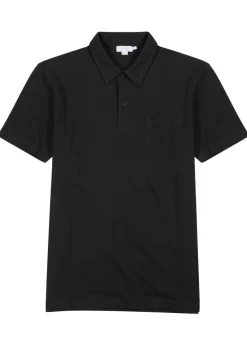 Riviera cotton-mesh polo shirt