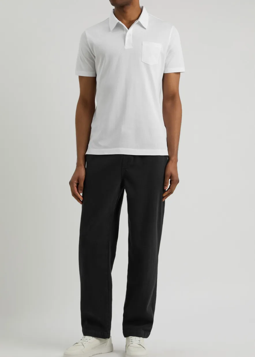 Riviera cotton-mesh polo shirt