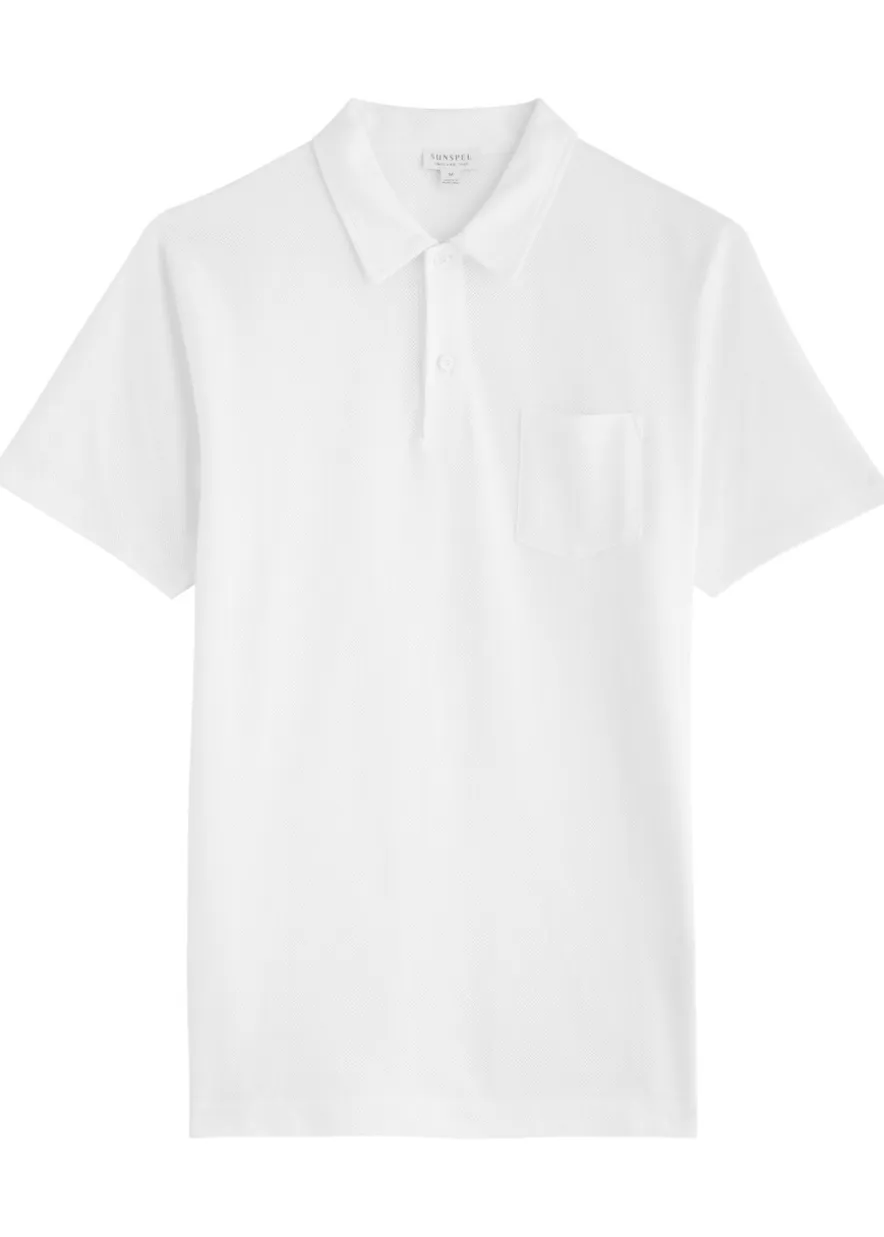 Riviera cotton-mesh polo shirt