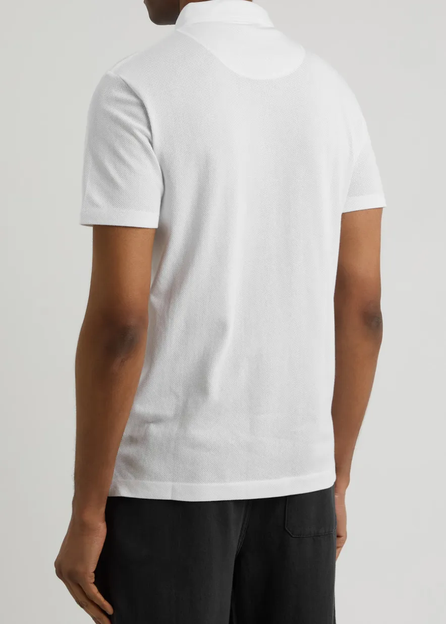 Riviera cotton-mesh polo shirt