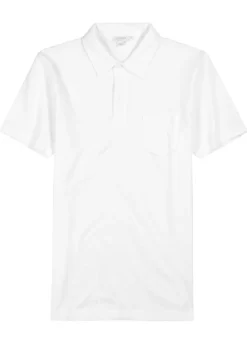Riviera cotton-mesh polo shirt