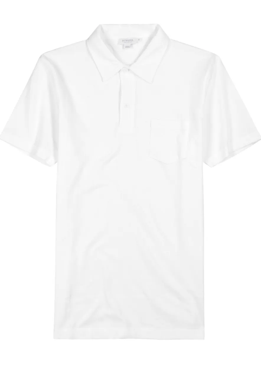 Riviera cotton-mesh polo shirt