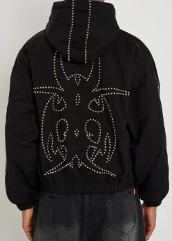 Roach studded hooded parka jacket