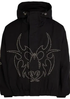 Roach studded hooded parka jacket