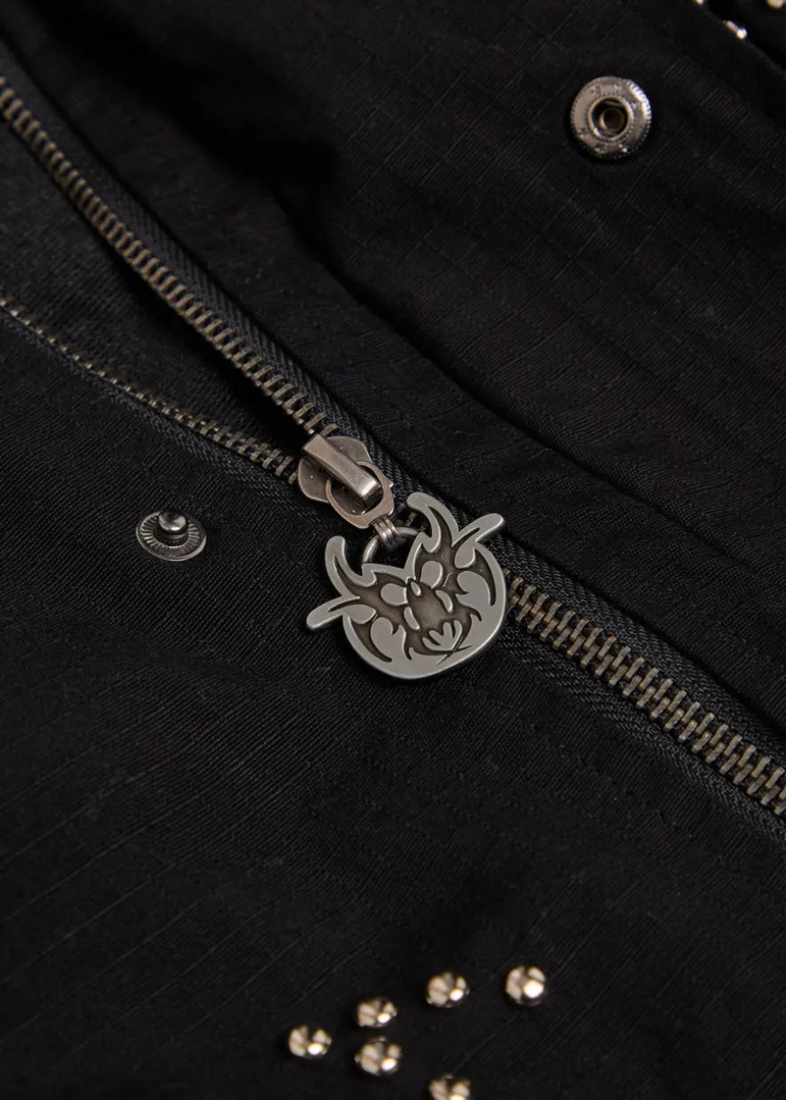 Roach studded hooded parka jacket