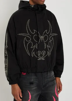 Roach studded hooded parka jacket