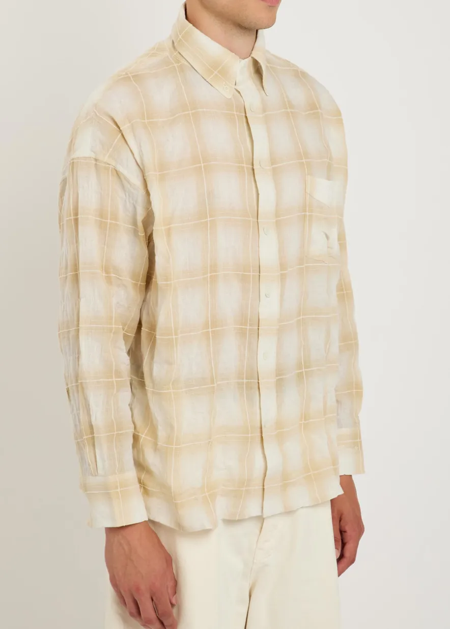 Rocco checked crinkled cotton-blend overshirt