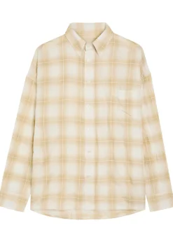 Rocco checked crinkled cotton-blend overshirt