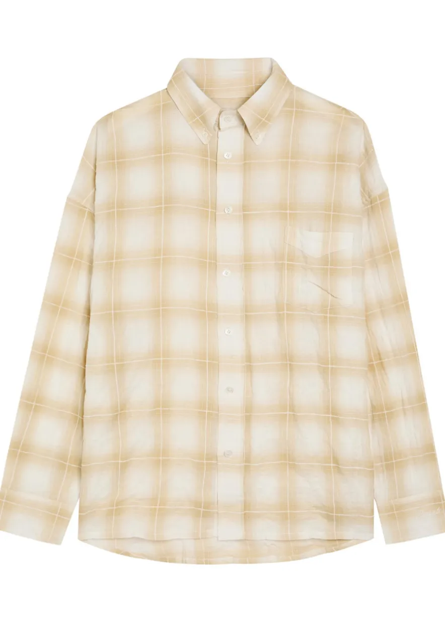 Rocco checked crinkled cotton-blend overshirt