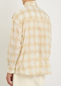 Rocco checked crinkled cotton-blend overshirt