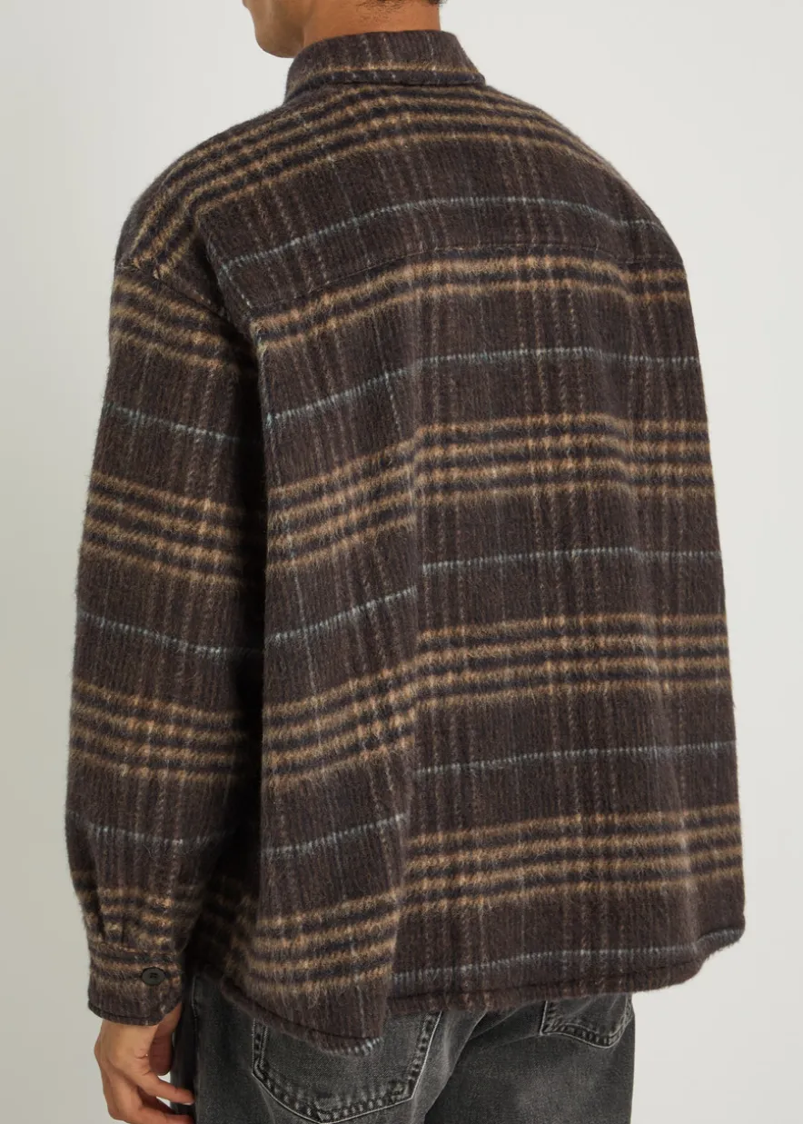 Rocco plaid wool-blend overshirt