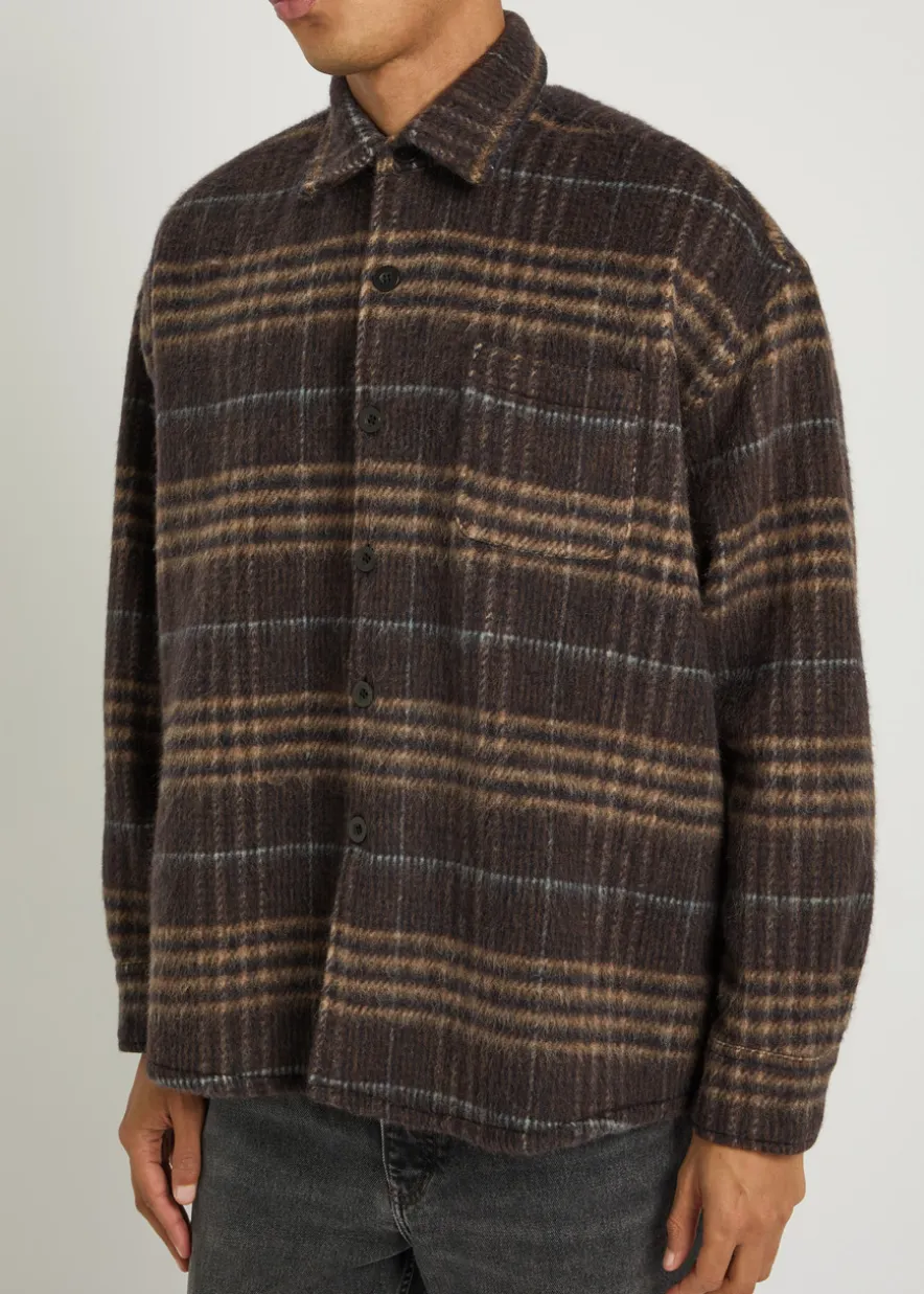 Rocco plaid wool-blend overshirt