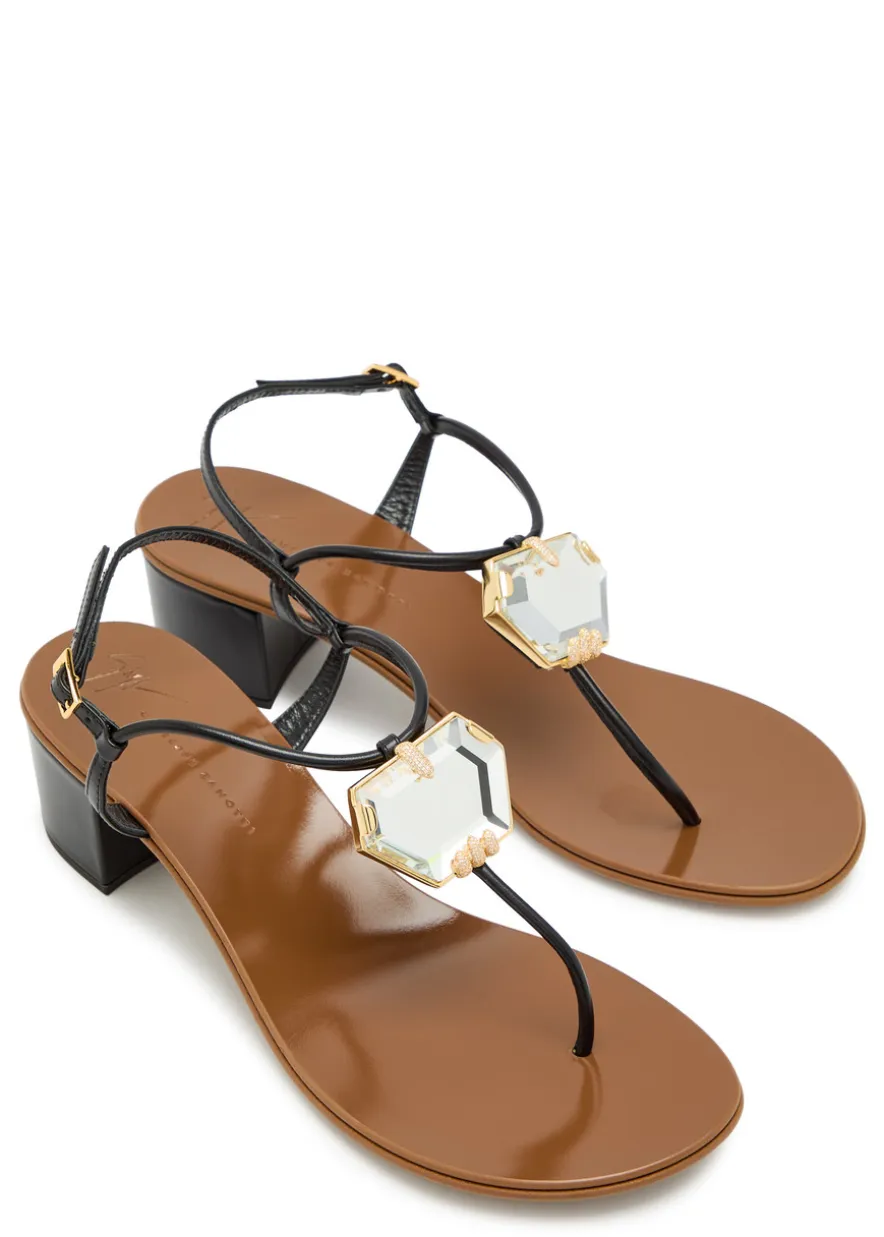 Rock 40 crystal-embellished leather sandals