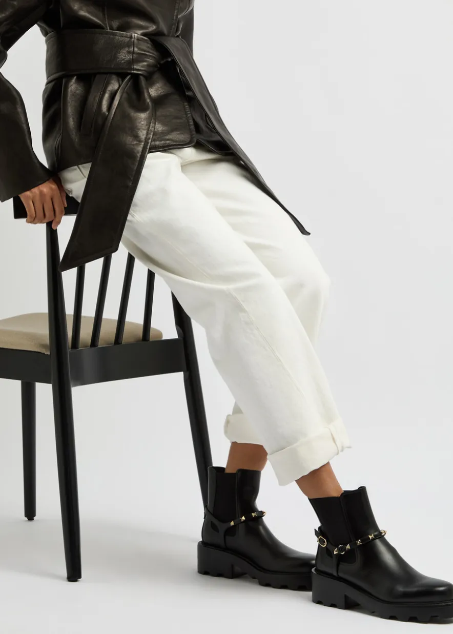 Rockstud Beatle leather ankle boot