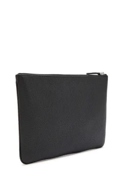 Rockstud-embellished grained leather pouch