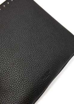 Rockstud-embellished grained leather pouch