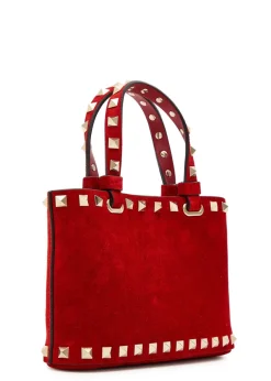 Rockstud mini suede tote bag