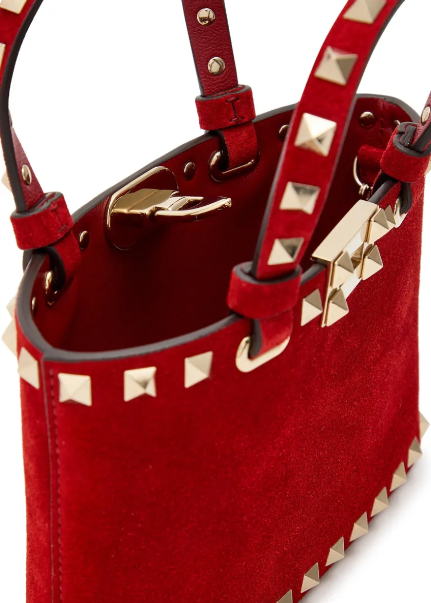 Rockstud mini suede tote bag
