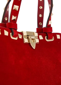 Rockstud mini suede tote bag