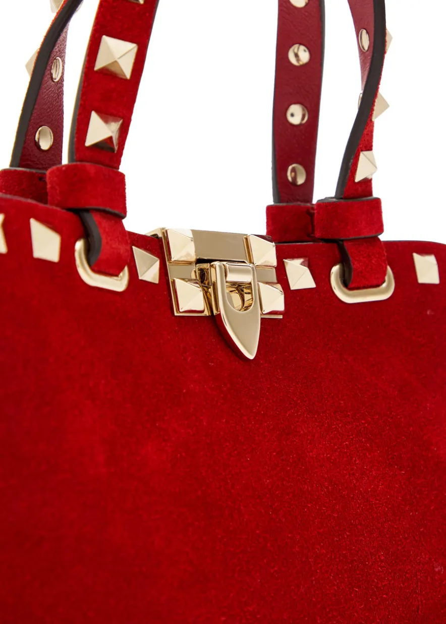 Rockstud mini suede tote bag