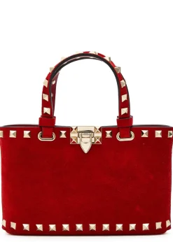Rockstud mini suede tote bag