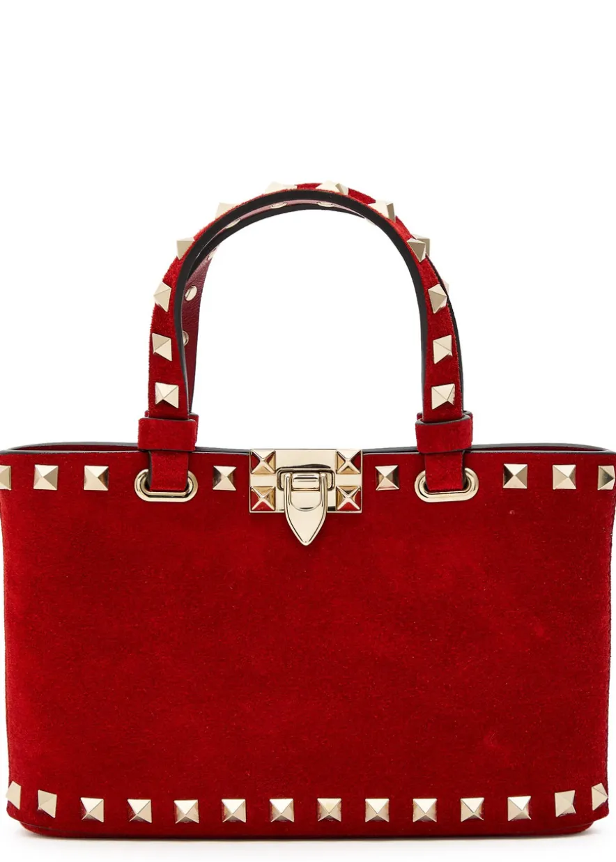 Rockstud mini suede tote bag