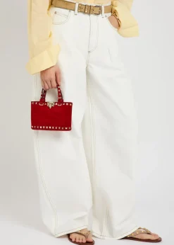 Rockstud mini suede tote bag