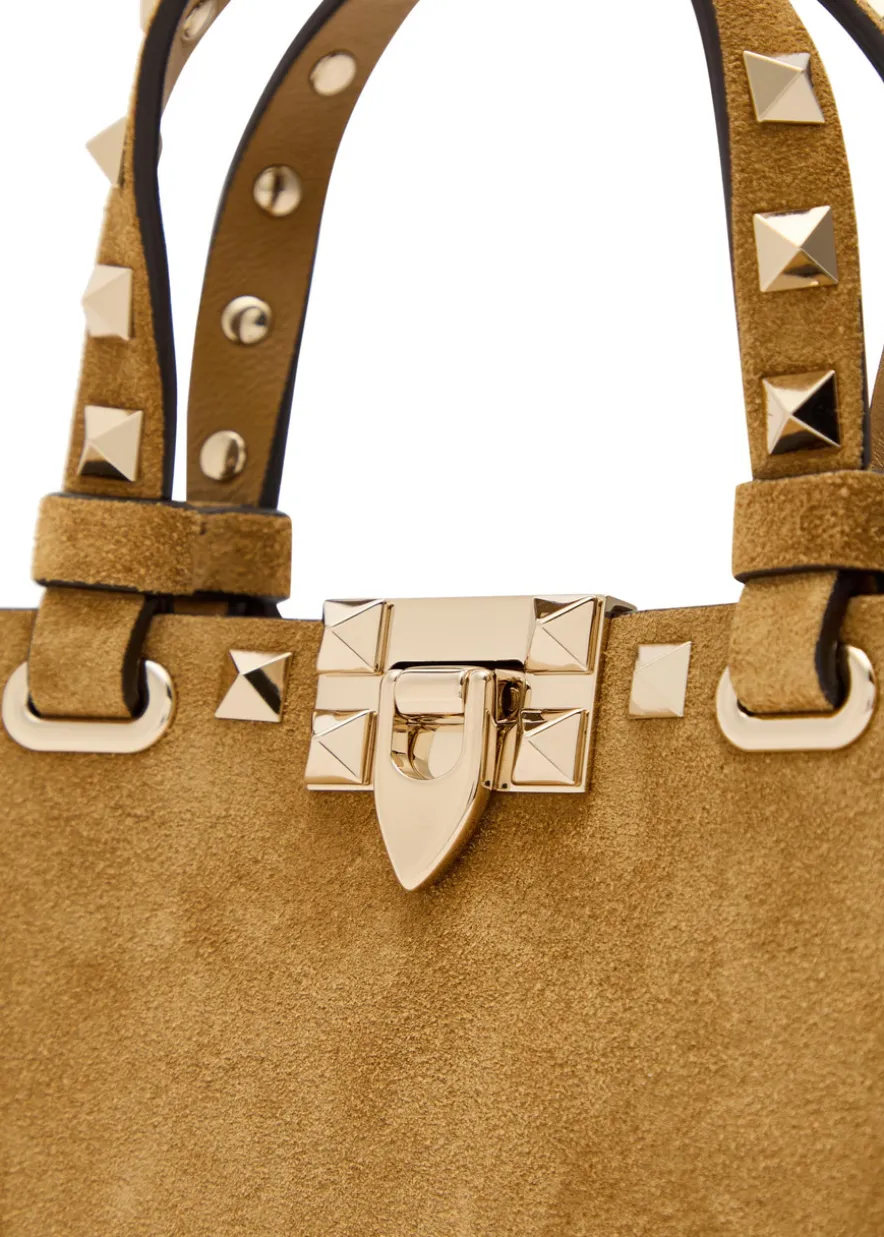 Rockstud mini suede tote bag