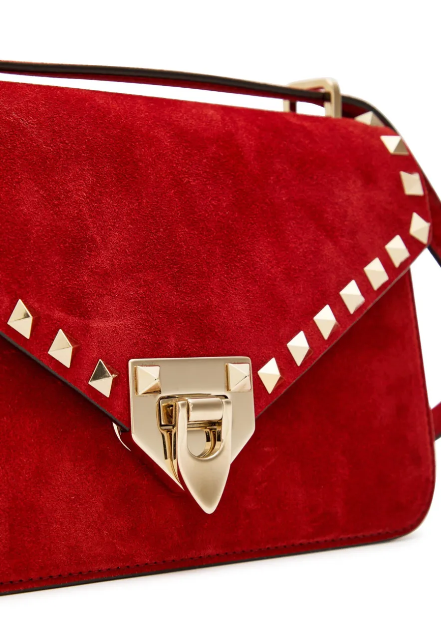 Rockstud small suede shoulder bag