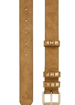 Rockstud suede belt