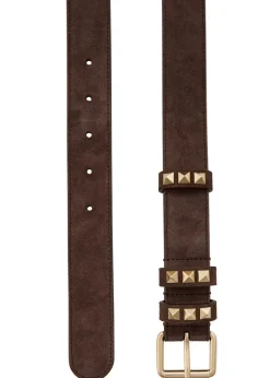 Rockstud suede belt