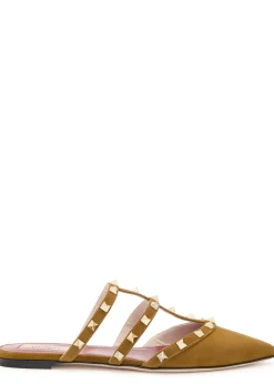 Rockstud suede mules