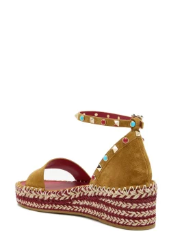 Rockstud 45 suede wedge espadrilles