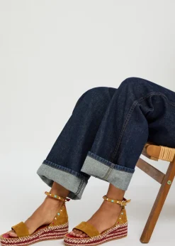 Rockstud 45 suede wedge espadrilles