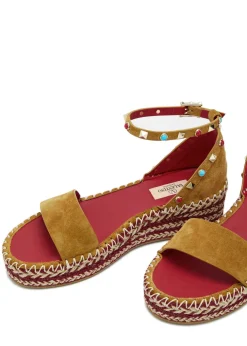 Rockstud 45 suede wedge espadrilles