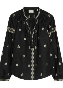Rodis floral-embroidered silk blouse