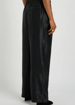 Rohen straight-leg satin trousers
