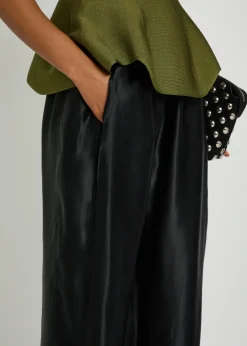 Rohen straight-leg satin trousers
