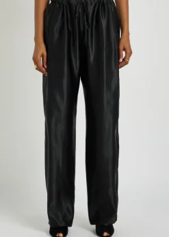 Rohen straight-leg satin trousers