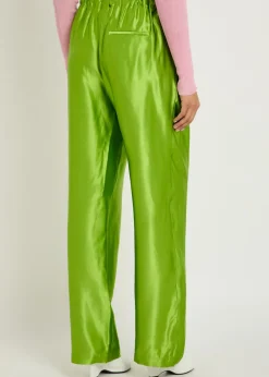 Rohen straight-leg satin trousers