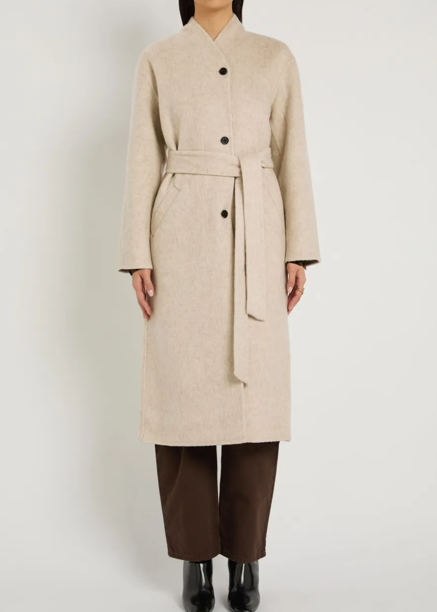 Roland belted wool-blend coat
